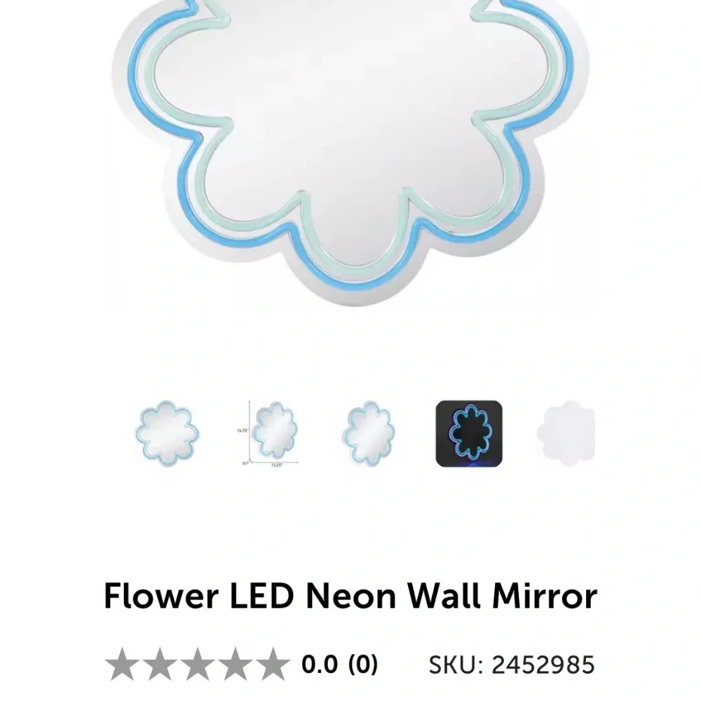 Blue and Silver Flower Wall Mirror